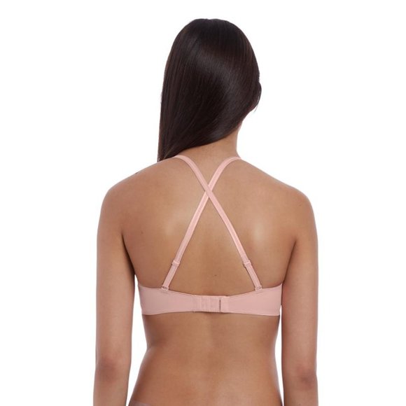 Wacoal BTemptd - BWowd Convertible Scalloped Push Up Bra Rose Smoke Pink Mult Sz - Picture 5 of 6